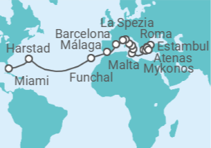 Itinerario del Crucero Ruinas, rivieras y arenas rosadas - Regent Seven Seas