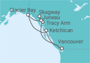 Itinerario del Crucero Viaje completo Alaska - Con vuelos - Holland America Line
