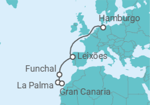 Itinerario del Crucero Cultura y naturaleza en el Atlántico - Nicko Cruises