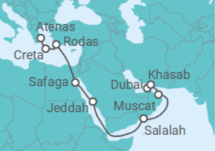 Itinerario del Crucero De Oriente a Occidente - Nicko Cruises