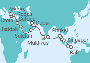 Itinerario del Crucero Desde Asia a Occidente - Nicko Cruises