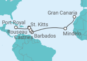 Itinerario del Crucero Puro sentimiento Caribeño - Nicko Cruises