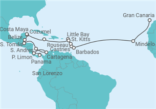 Itinerario del Crucero Playas de ensueño en el Mar Caribe - Nicko Cruises