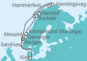 Itinerario del Crucero Fiordos famosos y el extremo norte - Nicko Cruises