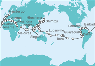 Itinerario del Crucero Vuelta al mundo  II - Nicko Cruises