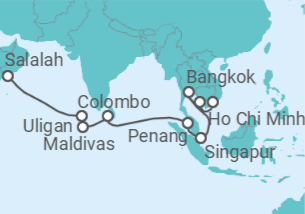 Itinerario del Crucero Asia multifacética - Nicko Cruises