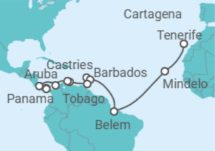 Itinerario del Crucero De Tenerife a Panamá - Nicko Cruises