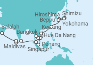 Itinerario del Crucero Asia intensiva - Nicko Cruises
