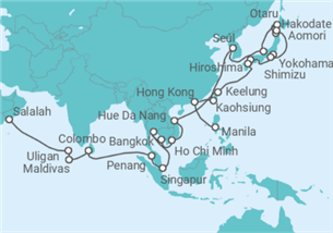 Itinerario del Crucero Segmento vuelta al mundo: de Manila a Salalah (Omán) - Nicko Cruises