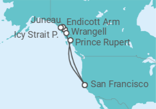 Itinerario del Crucero Alaska - Princess Cruises