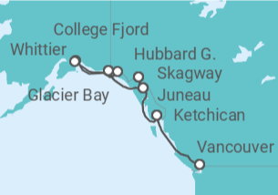 Itinerario del Crucero Alaska - Holland America Line