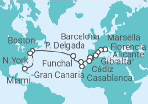 Itinerario del Crucero Desde Livorno a Miami - MSC Cruceros