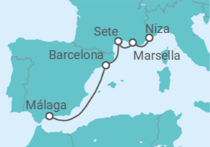 Itinerario del Crucero Las aguas cristalinas de la Costa Azul - Silversea