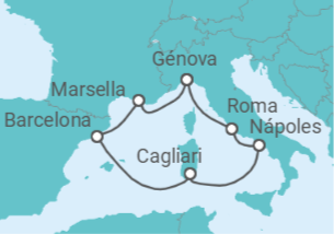 Itinerario del Crucero La música del mar - Costa Cruceros
