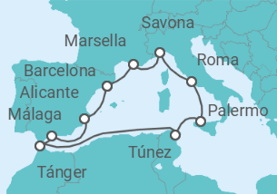 Itinerario del Crucero Dos continentes, una sola experiencia - Costa Cruceros