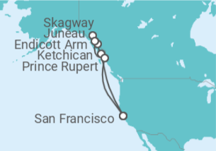 Itinerario del Crucero Alaska - Princess Cruises