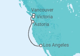 Itinerario del Crucero Costa del Pacífico - Princess Cruises