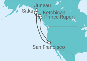 Itinerario del Crucero Alaska - Princess Cruises