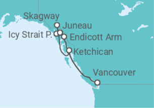 Itinerario del Crucero Alaska Pasaje Interior - Princess Cruises