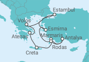 Itinerario del Crucero Turquía, Grecia - AIDA