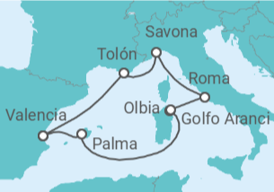 Itinerario del Crucero Historia y belleza natural - Costa Cruceros