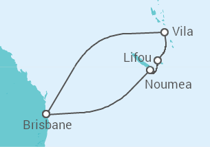 Itinerario del Crucero Nueva Caledonia, Vanuatu - Carnival Cruise Line