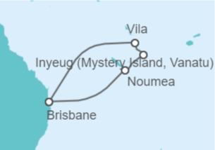 Itinerario del Crucero Nueva Caledonia, Vanuatu - Carnival Cruise Line