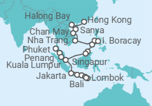 Itinerario del Crucero El Sudeste Asiático del Coleccionista - Oceania Cruises