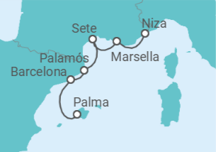 Itinerario del Crucero España, Francia - Silversea