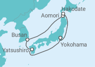 Itinerario del Crucero Mar de Japón con Nebuta y Festivales de Verano - Princess Cruises