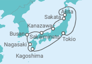 Itinerario del Crucero Círculo de Japón con festivales de verano - Princess Cruises