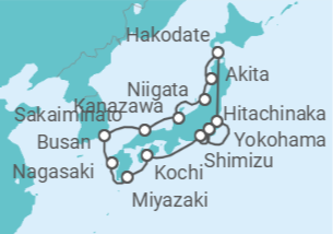 Itinerario del Crucero Gran Círculo de Japón con Follaje de Otoño - Princess Cruises