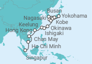 Itinerario del Crucero Sudeste Asiático y Japón - Princess Cruises