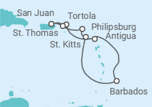 Itinerario del Crucero Caribe: Barbados y Santo Tomás - NCL Norwegian Cruise Line