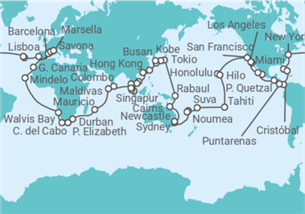 Itinerario del Crucero Vuelta al mundo - Costa Cruceros