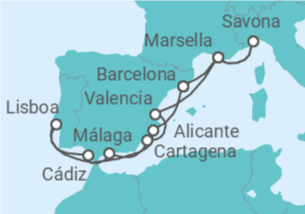 Itinerario del Crucero Océano magnético - Costa Cruceros