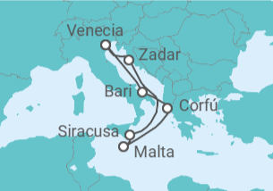Itinerario del Crucero Bahías de ensueño - Costa Cruceros