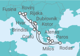 Itinerario del Crucero Un largo viaje por ciudades de mármol y mares de zafiro - Explora Journeys