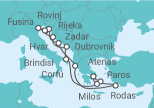 Itinerario del Crucero Un largo viaje a través de la belleza natural y los paisajes azules - Explora Journeys
