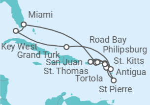 Itinerario del Crucero St. Thomas, St. Maarten, Puerto Rico - Explora Journeys