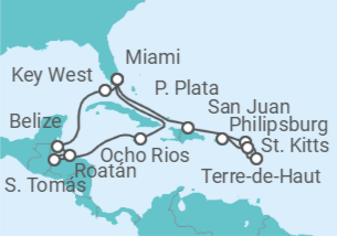 Itinerario del Crucero Jamaica, República Dominicana, Guadalupe - Explora Journeys