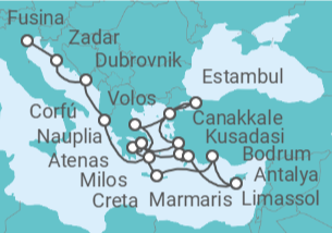 Itinerario del Crucero Un viaje ampliado lleno de ciudades emblemáticas, horizontes azules y alma clásica - Explora Journeys