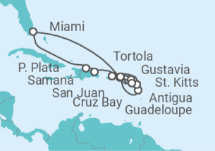 Itinerario del Crucero Un viaje ampliado de celebraciones caribeñas e idilios tropicales - Explora Journeys
