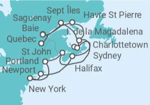 Itinerario del Crucero Un viaje ampliado por los tesoros y las maravillas urbanas de la costa norteamericana - Explora Journeys