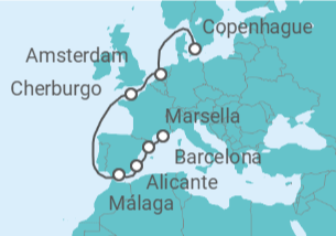 Itinerario del Crucero Holanda, Francia, España - MSC Cruceros