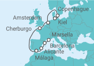 Itinerario del Crucero Dinamarca, Holanda, España - MSC Cruceros