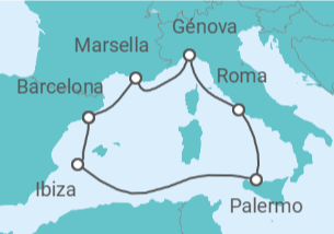 Itinerario del Crucero Descubriendo el Mediterráneo TI - MSC Cruceros