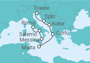 Itinerario del Crucero Mediterráneo mágico - Oceania Cruises