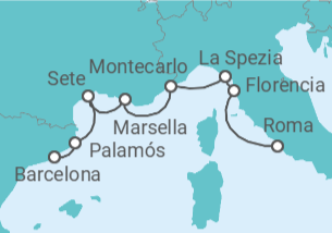Itinerario del Crucero Anhelos europeos - Oceania Cruises