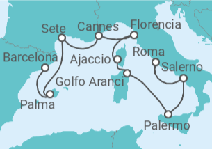 Itinerario del Crucero Obras Maestras Mediterráneas - Oceania Cruises